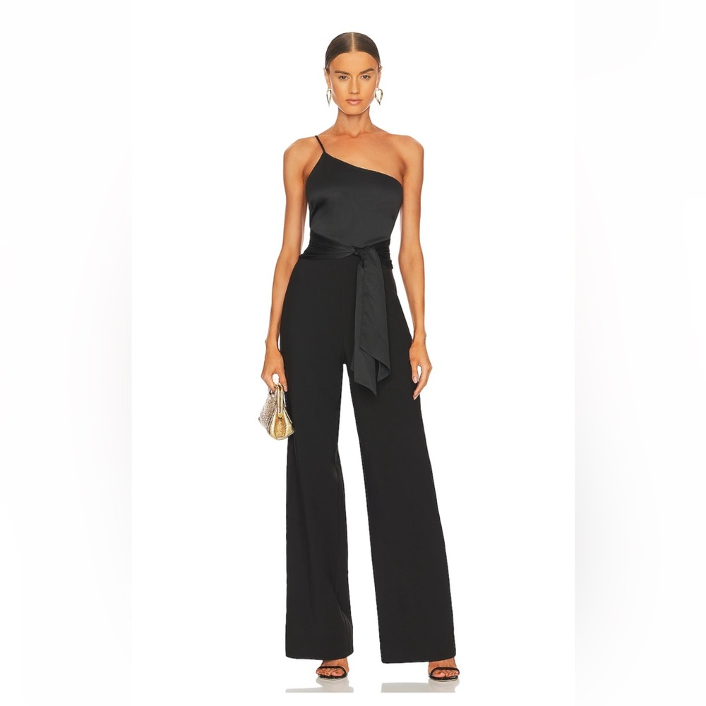 Black Revolve Likely Yara One Shoulder Jumpsuit Size 8